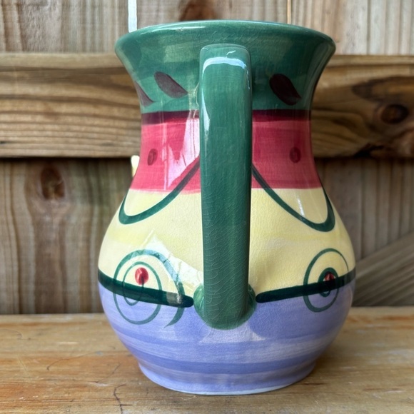 Vintage Gail Pittman Street Party Retired Pattern Pitcher Signed 88 Hard to Find - Picture 6 of 9